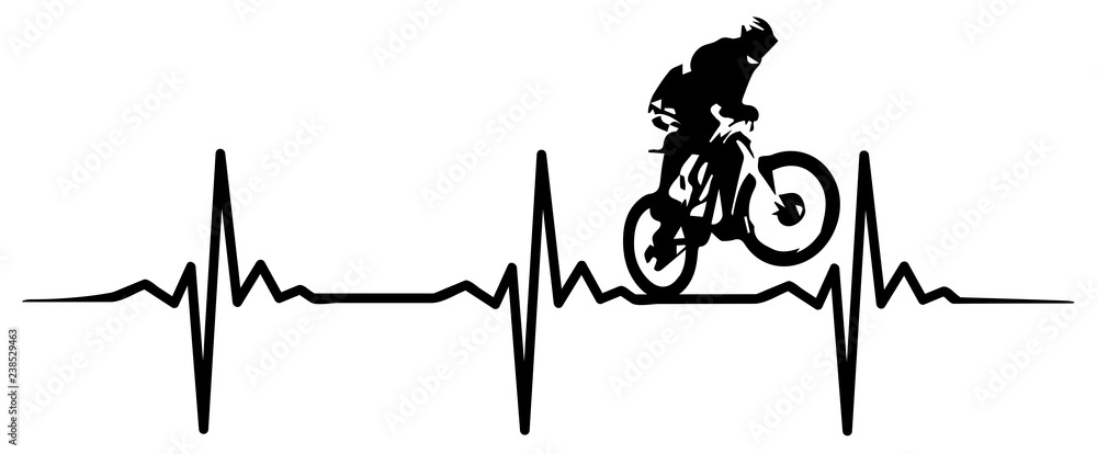 Obraz premium Mountain Bike heartbeat #isoliert #vektor - Mountainbike Herzschlag