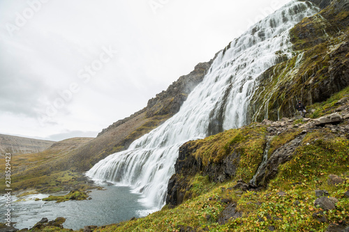 Dynjandi waterfall from close  majestic fall  Iceland