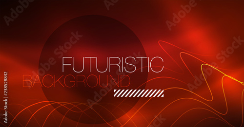 Neon lines wave background. Abstract composition