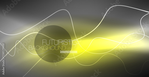 Neon lines wave background. Abstract composition