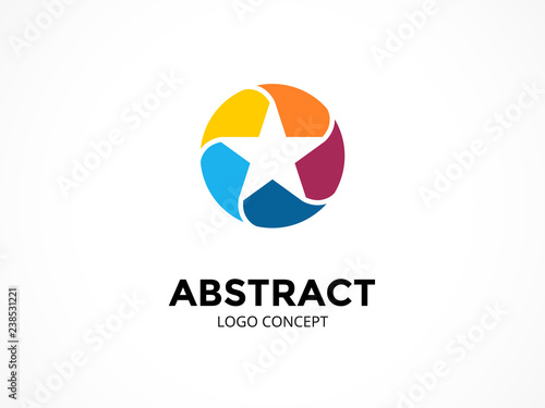 Free Download Star logo template. Modern vector abstract circle creative sign or symbol. Design geometric element - GFXLoad