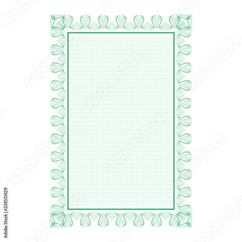 Template. Frame, background. Guilloche. Certificates, diplomas, banknotes.