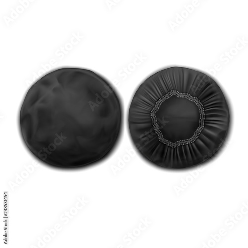 Vector. Mock Up. Black Waterproof Shower cap.