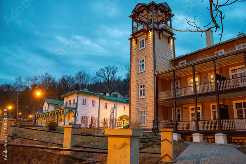 Iwonicz Zdroj during the night. This is very popular place in Poland if you want to rest. photo