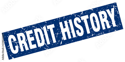 square grunge blue credit history stamp