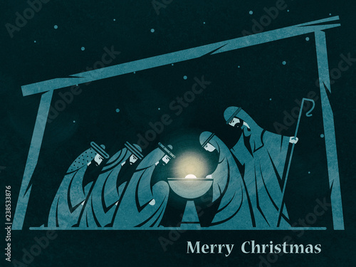 Obraz na plátně Christmas nativity scene