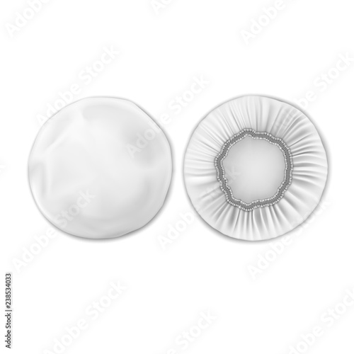 Vector. Mock Up. White Waterproof Shower cap.