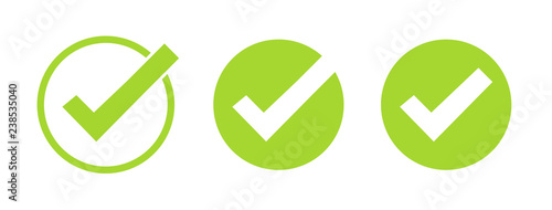 Slika na platnu Set of green tick icons