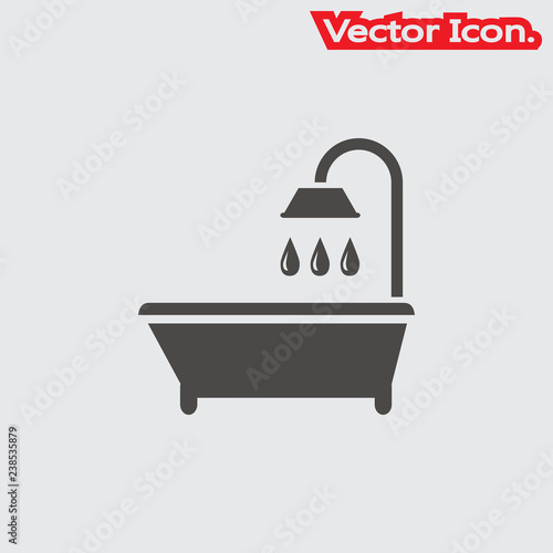 Shower icon isolated sign symbol and flat style for app, web and digital design. Vector illustration.