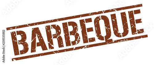 barbeque brown grunge square vintage rubber stamp