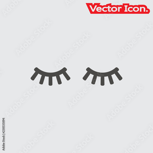 Sleeping eyes outline icon isolated sign symbol and flat style for app, web and digital design. Vector illustration.
