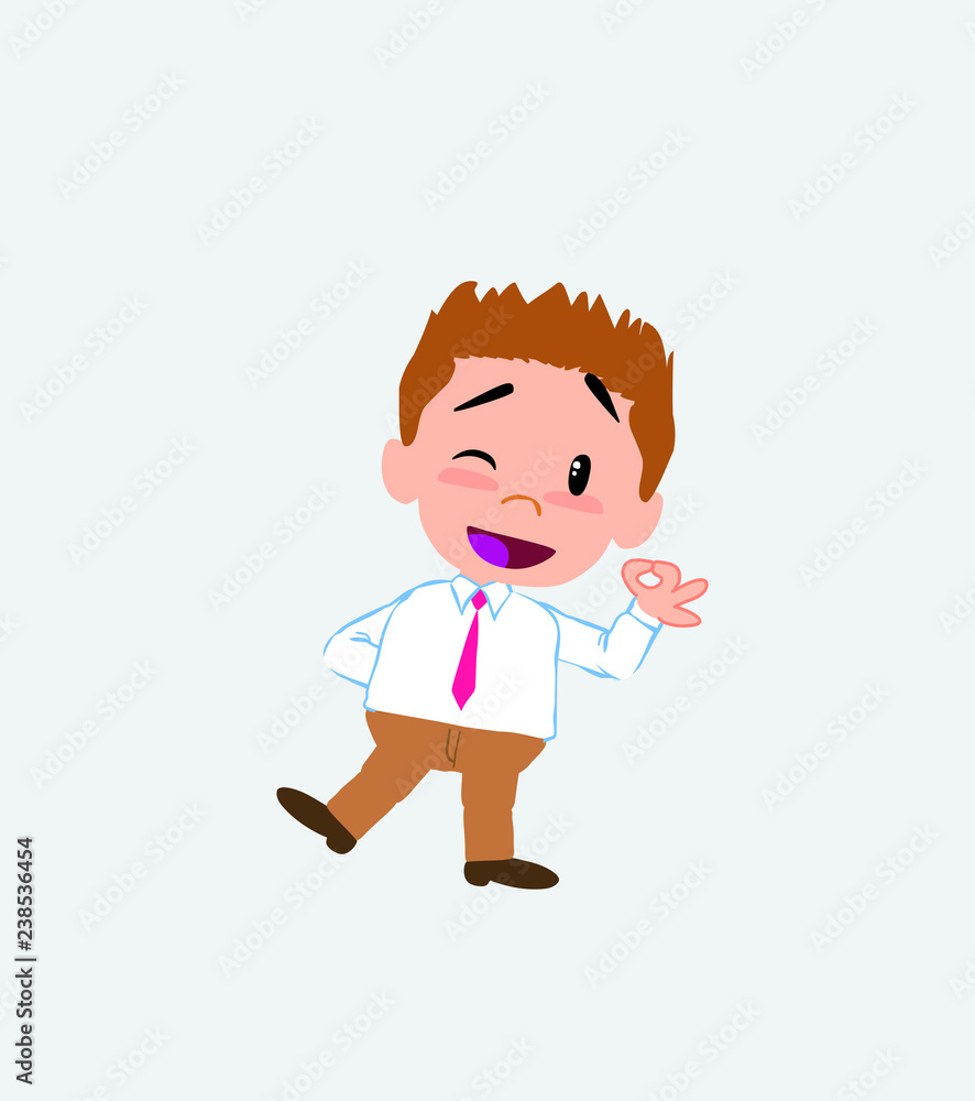 Businessman in casual style doing the OK sign with his hand. Businessman in casual style doing the OK sign with his hand.