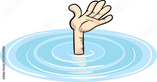 Hand drowning man drowning in water