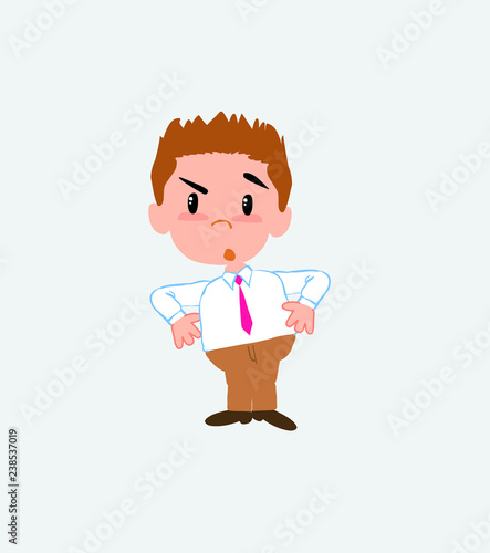 Businessman in casual style with an expression of unpleasant surprise.