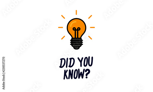 Did You Know with Bulb Icon Vector Illustration