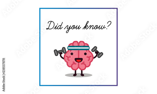 Did You Know with Brain Cartoon Vector Illustration
