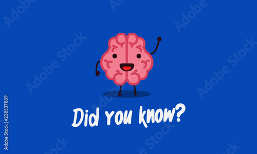 Did You Know with Brain Cartoon Vector Illustration
