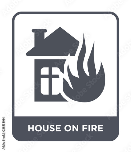 house on fire icon vector