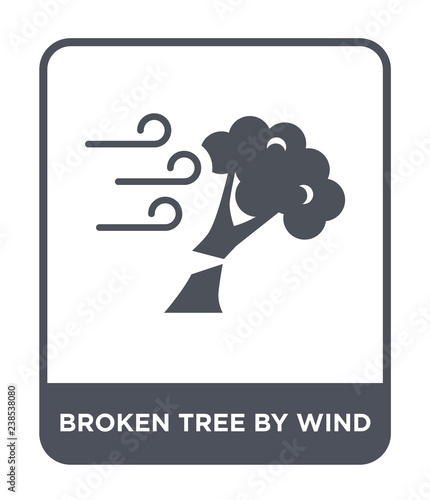broken tree by wind icon vector