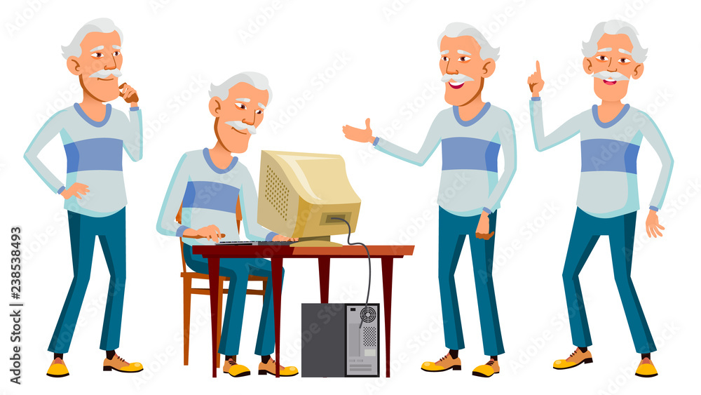 Asian Old Man Set Vector. Elderly People. Senior Person. Aged. Active Grandparent. Joy. Presentation, Print, Invitation Design. Isolated Cartoon Illustration Asian Old Man Set Vector. Elderly People. Senior Person. Aged. Active Grandparent. Joy. Presentation, Print, Invitation Design. Isolated Cartoon Illustration