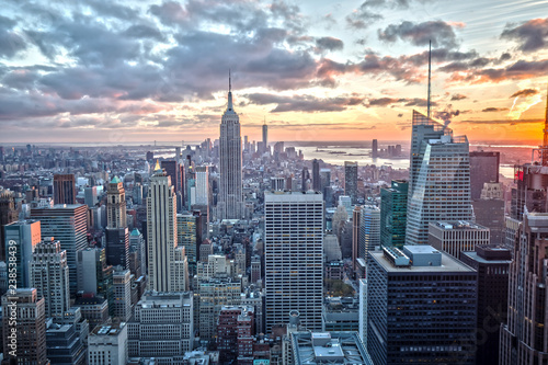 Fotografie, Obraz Empire State Building in New York at Sunset