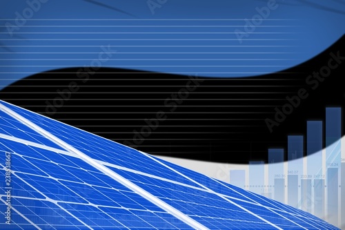 Estonia solar energy power digital graph concept - renewable natural energy industrial illustration. 3D Illustration