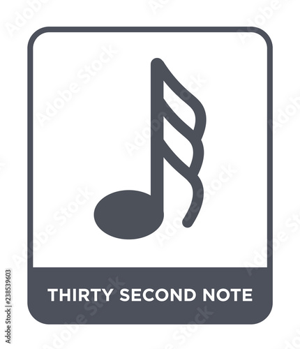 thirty second note icon vector photo