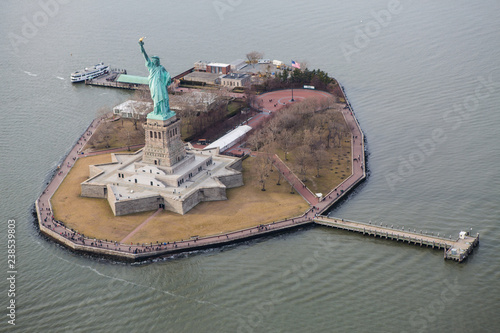 Aerial View of Liberty Island New York