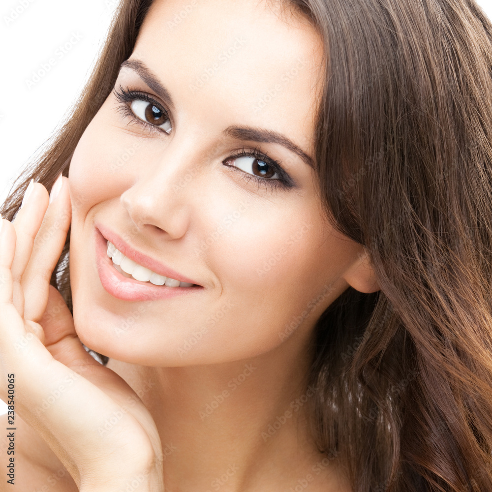 Portrait of beautiful woman, on white Portrait of beautiful woman, on white