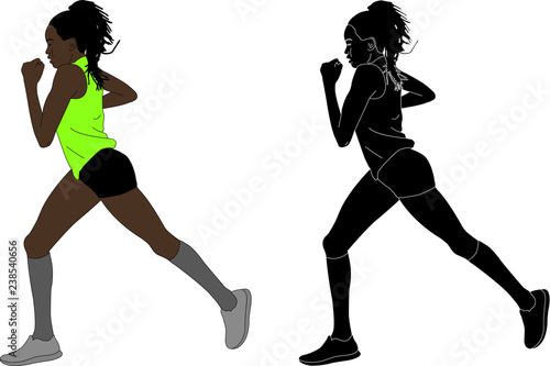 female marathon runner illustration
