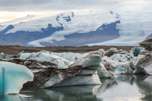 View on eisberg in glacier lagoon Jokulsarlon photo