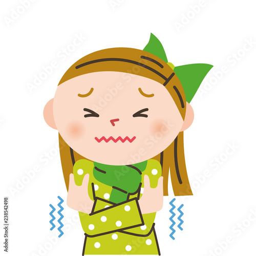 寒気を感じる女の子