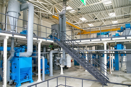View of the equipment at the plant for the production of rapeseed oil.