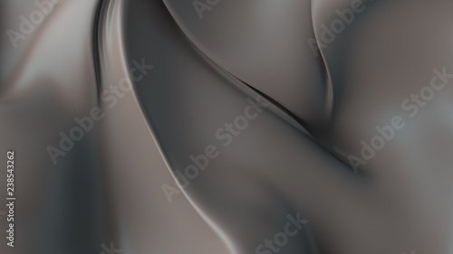3d render abstract background with elegant deformed cloth piece. Smooth fabric with curls, twists, shadows and folds.....