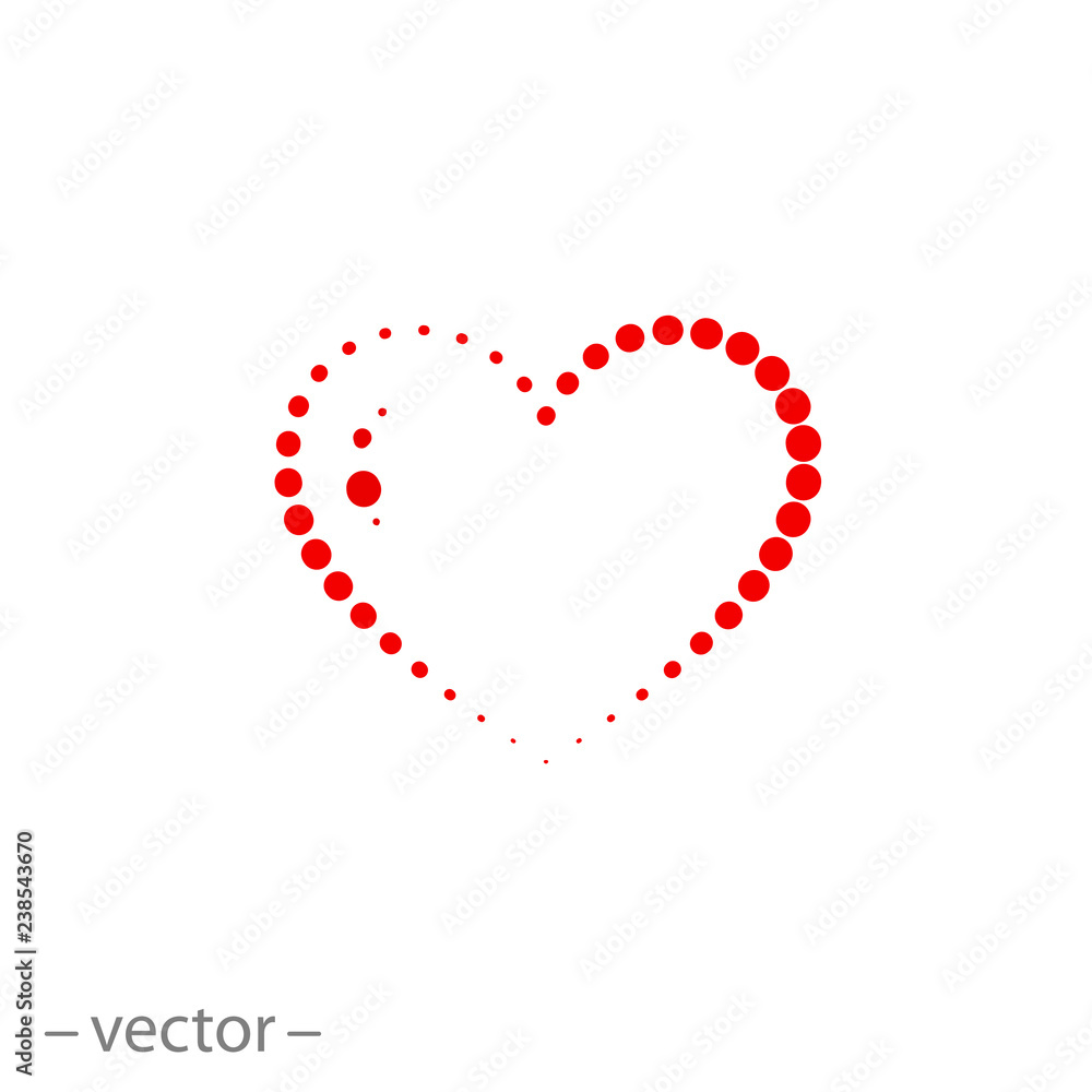heart icon, love line vector illustration on white background - editable stroke