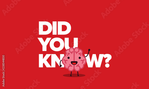 Did You Know with Brain Cartoon Vector Illustration