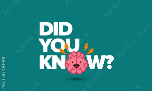 Did You Know with Brain Cartoon Vector Illustration