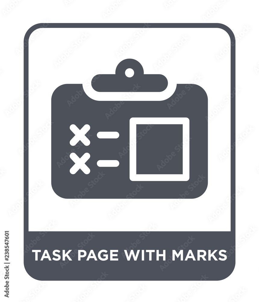 task page with marks icon vector task page with marks icon vector