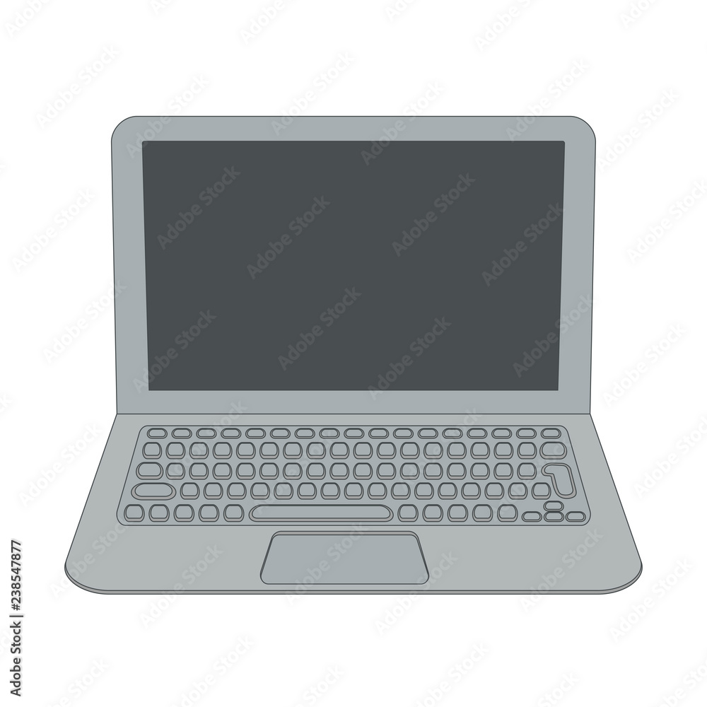 Laptop with touchpad and keyboard.Vector illustration. Laptop with touchpad and keyboard.Vector illustration.
