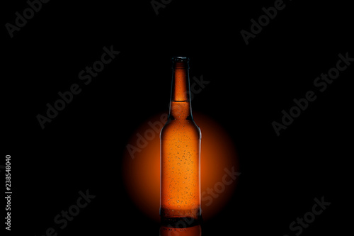 Bottle of beer with background and drops