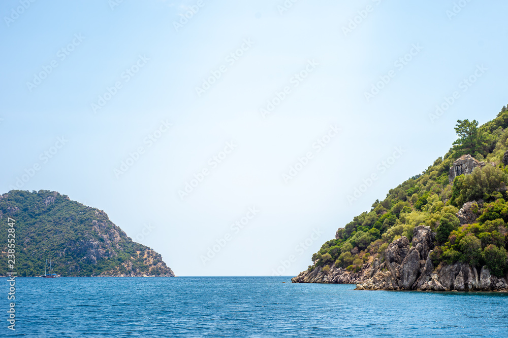 beautiful scenery of the mountains in the sea Icmeler Turkey beautiful scenery of the mountains in the sea Icmeler Turkey