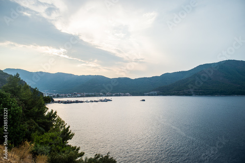 beautiful scenery of the mountains in the sea Icmeler Turkey