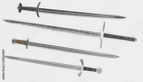 Realistic 3d Render of Viking Swords