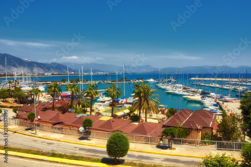 View of the marina in Finike, Antalya province. photo