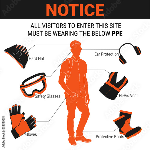 Personal Protective Equipment vector illustration set