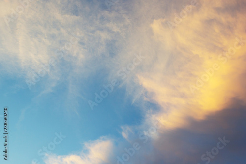 Beautiful Sunset Sky Above Clouds With Dramatic Light, Twilight Sky Background With Colorful In Twilight Background