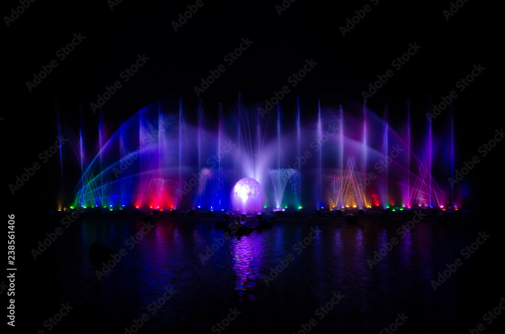 Fountain music show at Dok Krai Reservoir Rayong