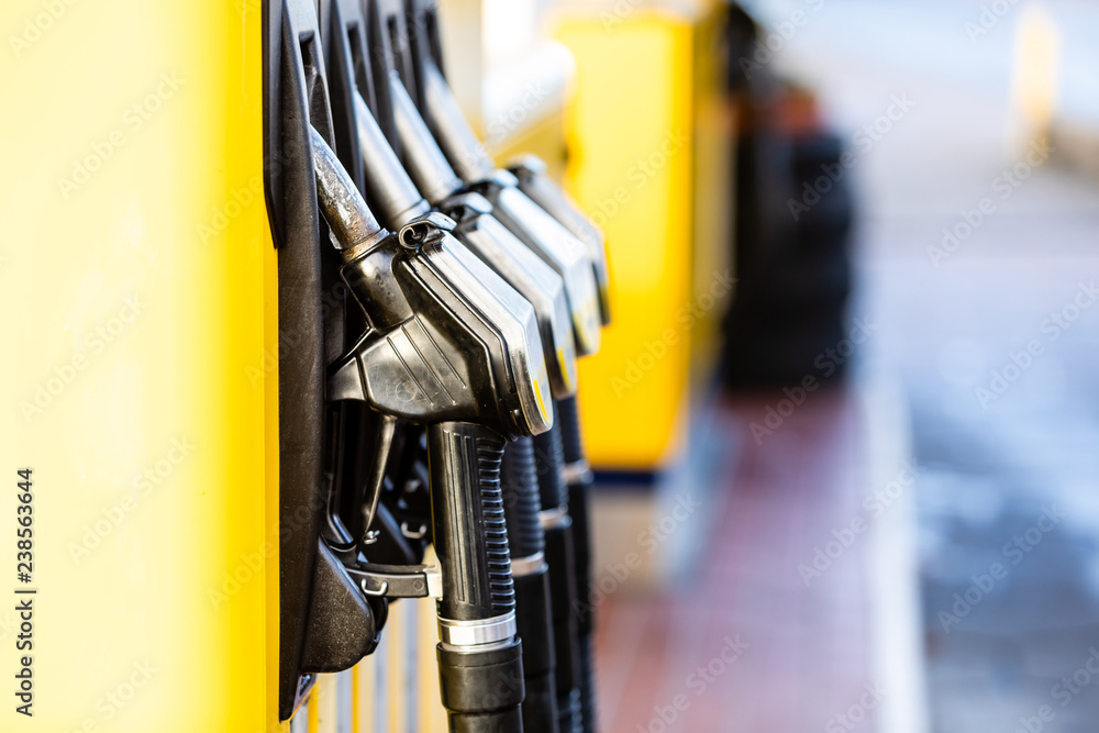 Fuel nozzle at a gas station Fuel nozzle at a gas station