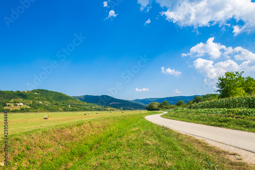 Beautiful agriculture landscape at the outback of Istria, Croatia photo