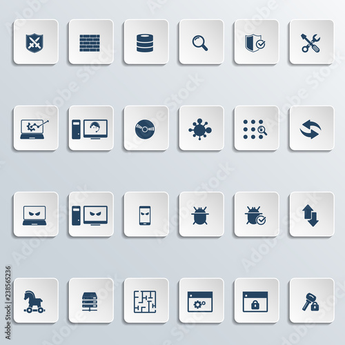 Cyber security icon set 